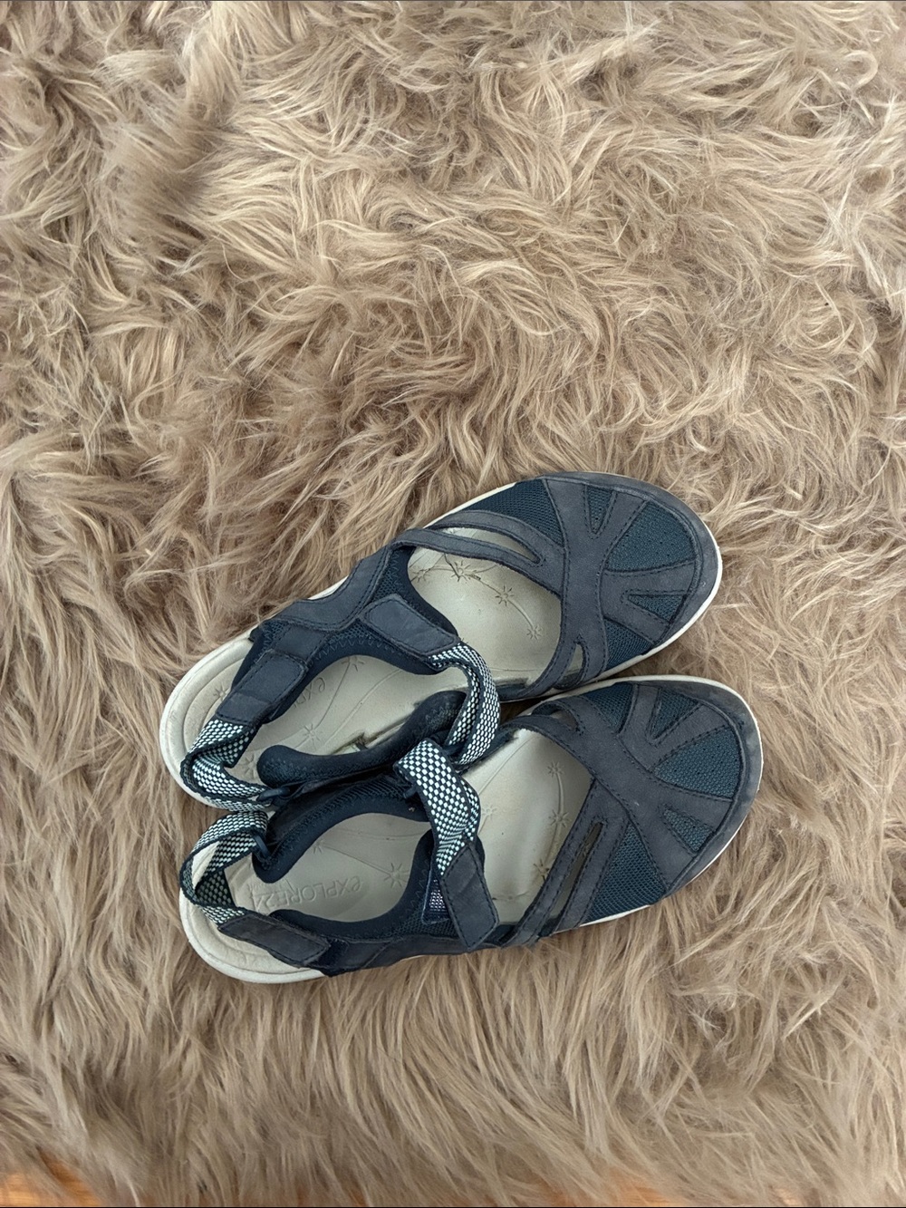Women’s Navy Blue Comfort Sandals with Adjustable Strap